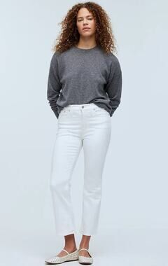 Madewell Tall Kick Out White Ankle Fit Jeans - 33T
